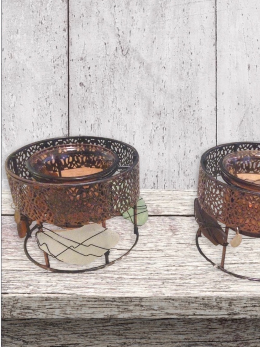 Island Girl Beach Glass votive candle holder